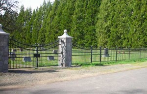 304-COM. ornamental iron fence & gate, Amity, Oregon