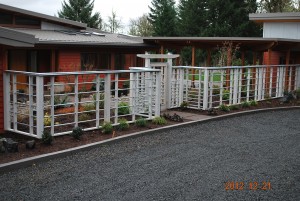 263 Custom wood fence & arbor w/gate, Dallas, Oregon