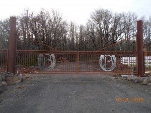 245 custom Ornamental iron gate w/operator, Dallas, Oregon