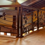 33 Custom ornamental iron railing w/mill parts, Neskowin, Oregon
