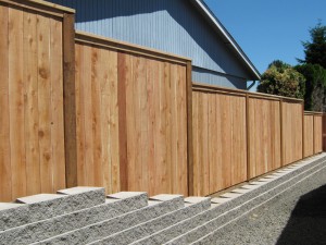 153 privacy cap & trim on retaining wall, McMinnville, Oregon