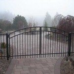 142 ornamental iron fence with entry gate
