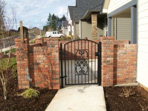 76 custom ornamental iron walk gate, Salem, Oregon