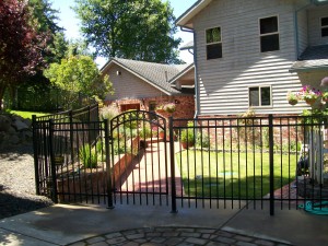 75 Ornamental Iron Fence with Walk Gate, Newport, Oregon