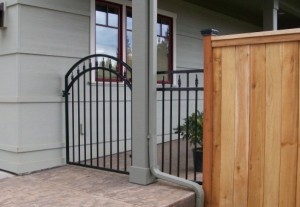 86 ornamental walk gate w/cap & trim wood fence with decorative caps
