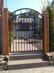 79 Custom ornamental iron walk gate