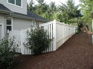 7 Wood Fence, Cap & Trim painted white